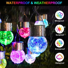 🔥BIG SALE 49% OFF🔥Multicolor Crackle Glass Hanging Solar Lights