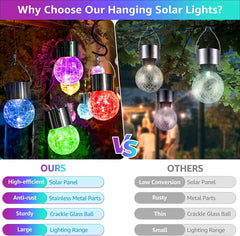 🔥BIG SALE 49% OFF🔥Multicolor Crackle Glass Hanging Solar Lights