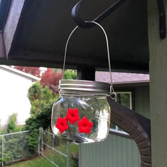 💗Mother's Day Gift -Beautiful Mason Jar Hummingbird Feeder w/Three Ports