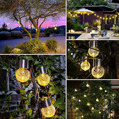 🔥BIG SALE 49% OFF🔥Multicolor Crackle Glass Hanging Solar Lights